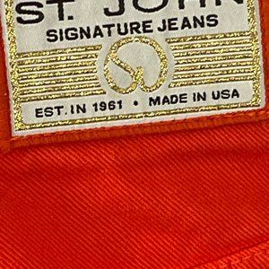 ST. JOHN SIGNATURE JEANS, WOMEN'S SIZE 6 APRICOT DENIM JEANS